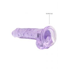 REALROCK - prozoren realistični dildo - vijolični (17 cm)