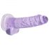 REALROCK - prozoren realistični dildo - vijolični (17 cm) 