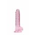 REALROCK - prozoren realistični dildo - roza (17 cm) 