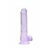 REALROCK - prozoren realistični dildo - vijoličast (19 cm) 