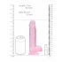 REALROCK - prozoren realističen dildo - roza (19 cm) 