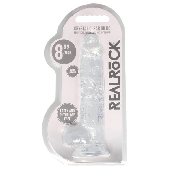 REALROCK - prozoren realistični dildo - prozoren (19 cm) 