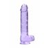 REALROCK - prozoren realistični dildo - vijolični (22 cm) 