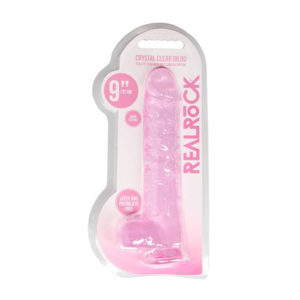 REALROCK - prozoren realističen dildo - roza (22cm) 