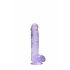 REALROCK - prozoren realistični dildo - vijolični (15 cm) 