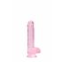 REALROCK - prozoren realistični dildo - roza (15 cm) 