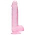 REALROCK - prozoren realistični dildo - roza (15 cm) 