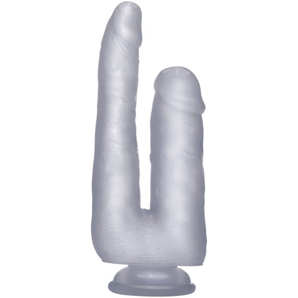 Realrock - realistični dvojni dildo - 22 cm (prosojen)