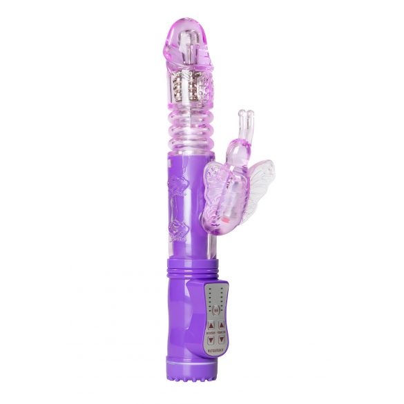 Easytoys - Rotacijski potiskalnik, vibrator metuljček z vrtiljakom (vijolična) 