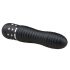 Easytoys Diamond Ribbed - vibrator z rebrasto palico (črn) 