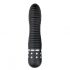 Easytoys Diamond Ribbed - vibrator z rebrasto palico (črn) 