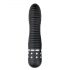 Easytoys Diamond Ribbed - vibrator z rebrasto palico (črn) 