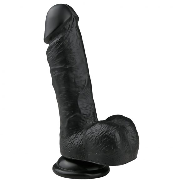 Easytoys - pripenjalni, testisni dildo (17,5 cm) - črn 