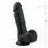 Easytoys - pripenjalni, testisni dildo (17,5 cm) - črn 