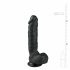 Easytoys - pripenjalni, testisni dildo (22,5 cm) - črn 