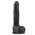 Easytoys - Pripenjalni, testisni veliki dildo (29,5 cm) - črn 