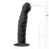 Easytoys Ribbed - analni dildo s sponkami (14 cm) - črn 