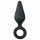 Easytoys Pointy Plug - analni dildo z obročem za oprijem - srednji (črn)