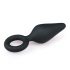 Easytoys Pointy Plug - analni dildo z obročem za oprijem - srednji (črn) 