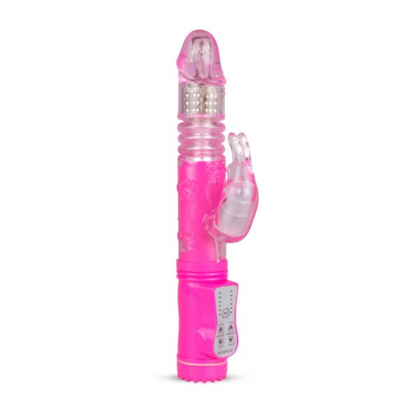 Easytoys - Vrteči, potisni, vrteči se vibrator (roza) 