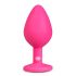 Easytoys Diamond - analni dildo z belim kamnom (srednje velik) - roza 