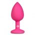 Easytoys Diamond - analni dildo z belim kamnom (majhen) - roza 