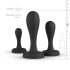 BUTTR Butt Kickers - analni dildo set - črn (3 kosi) 