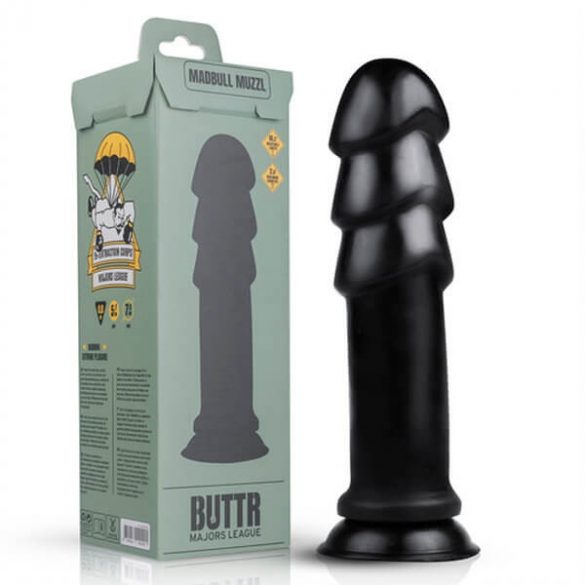 BUTTR Madbull Muzzl - dildo z objemko (črn) 