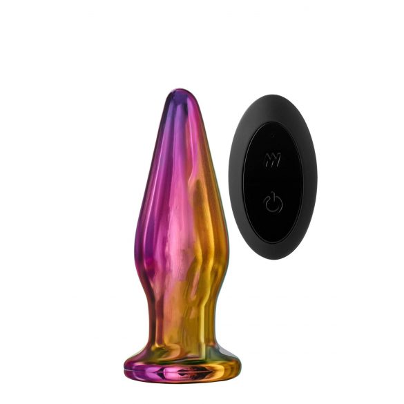 Glamour Glass - Stekleni analni vibrator z vrhom, radijsko krmiljen (barvni) 