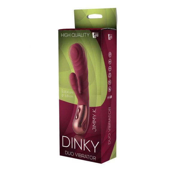 Dinky Jimmy K. Duo - vibrator s paličico za polnjenje (bordo) 