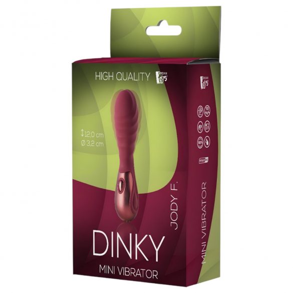 Dinky Jody F. Mini - mini vibrator z rebri (bordo) 