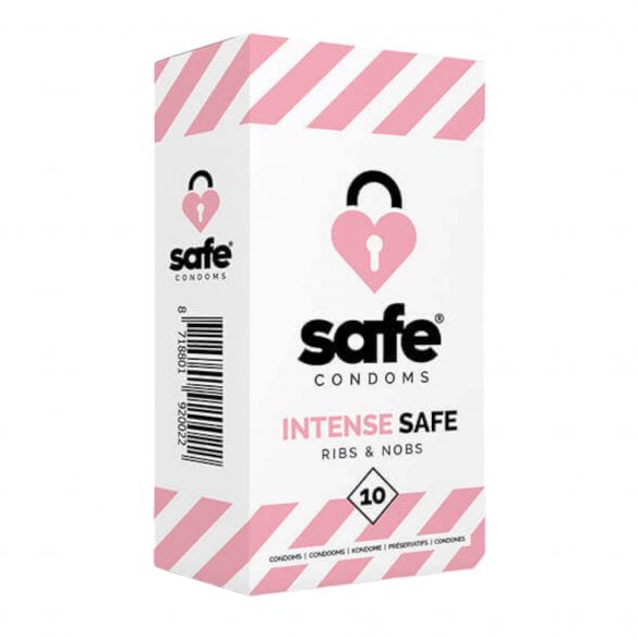 SAFE Intense Safe - kondom z rebrastimi pikami (10 kosov) 