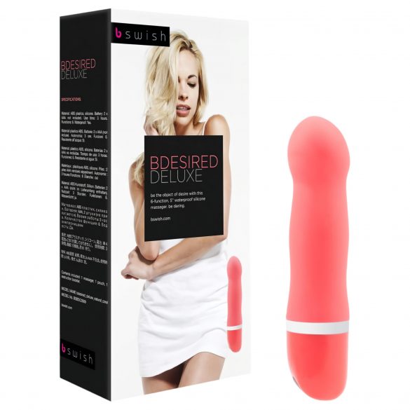 B SWISH Bdesired Deluxe - vibrator na palice s poudarjeno glavo (koralna) 