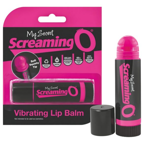 Screaming Lip Balm - šminka vibrator (črno-roza)