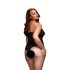 BACI Plus Size - prosojno body s trakom za vrat - črno (XL-XXL) 