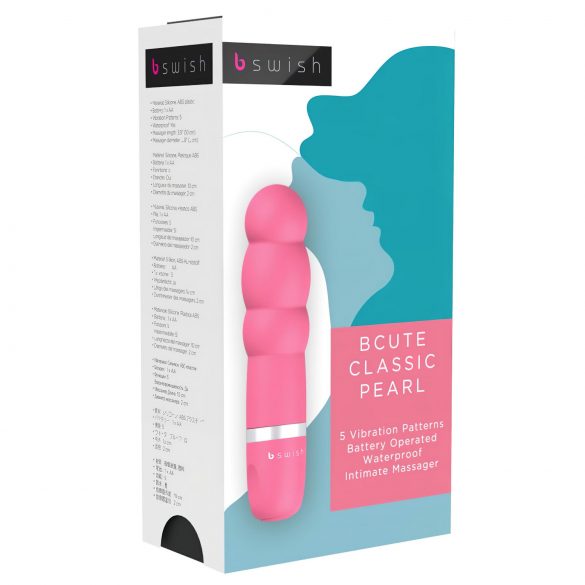 B SWISH Bcute Pearl - vodoodporen vibrator z biseri (roza)