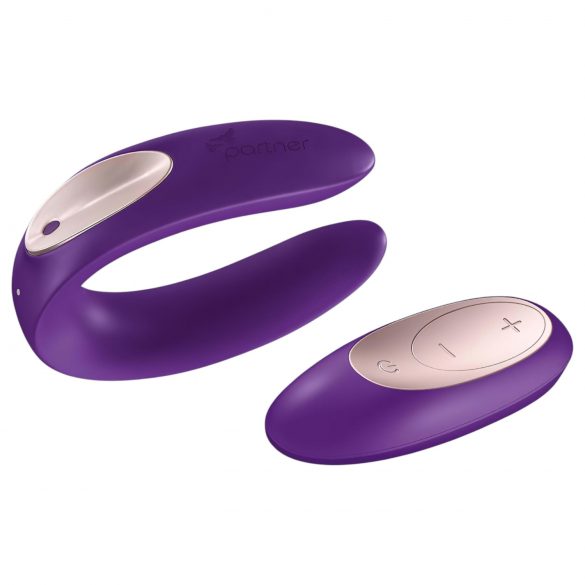 Satisfyer Double Plus Remote - brezžični, baterijski parni vibrator (vijoličen)