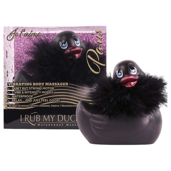 My Duckie Paris 2.0 - Vodoodporni klitorisni vibrator z igrivo račko (črn) 