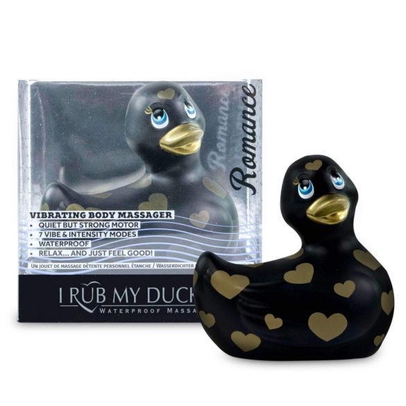 My Duckie Romance 2.0 - račji vodoodporni klitorisni vibrator (črno-zlati) 