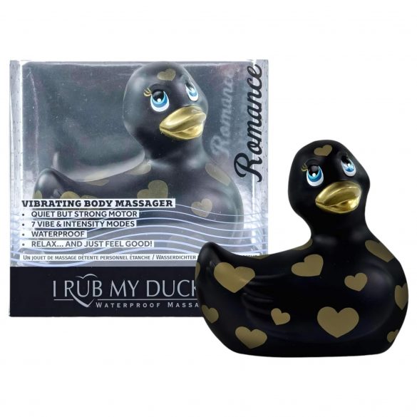 My Duckie Romance 2.0 - račji vodoodporni klitorisni vibrator (črno-zlati) 