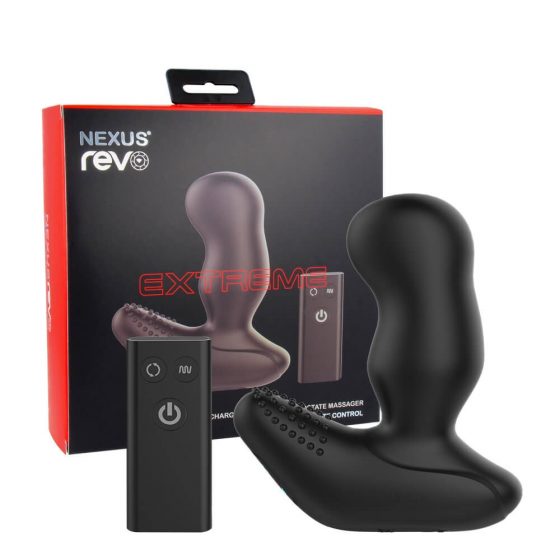 Nexus Revo Extreme - rotacijski vibrator za prostato z radijskim upravljanjem, ki ga je mogoče polniti (črn)