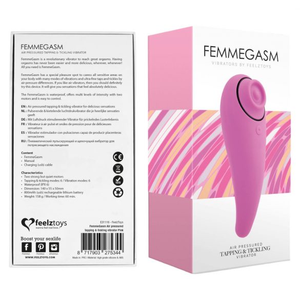 FEELZTOYS Femmegasm - vodoodporni vaginalni in klitoralni vibrator za polnjenje (roza) 